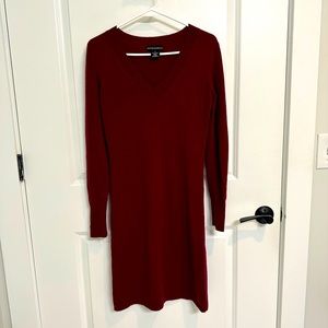 Red cashmere sweater dress, size small